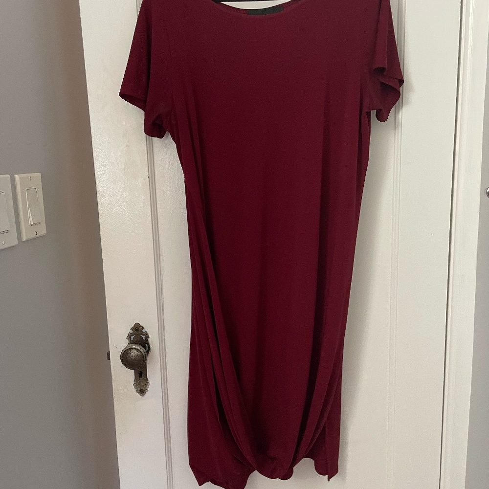 Workhall  Burgundy dress with scoop bottom